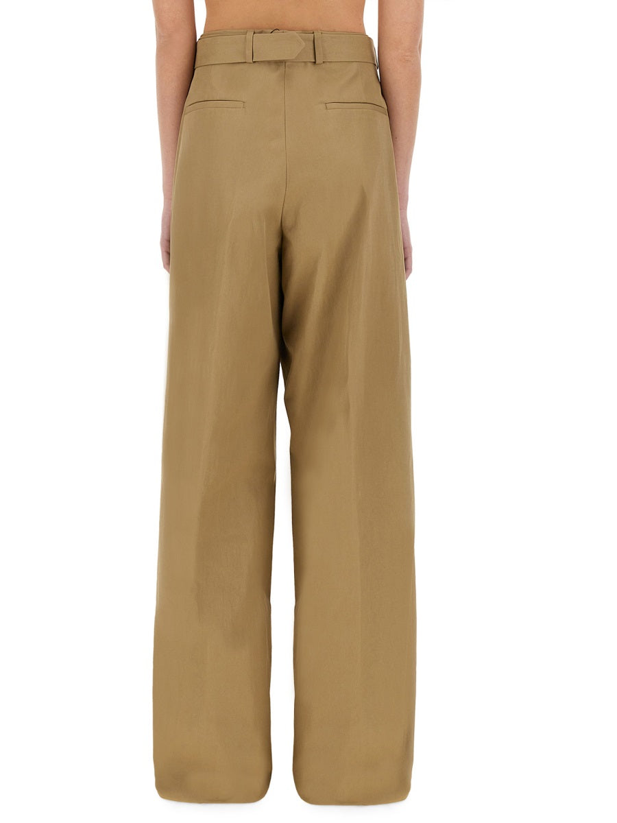 DRIES VAN NOTEN Wide-Leg Pants with Belt - Size 36