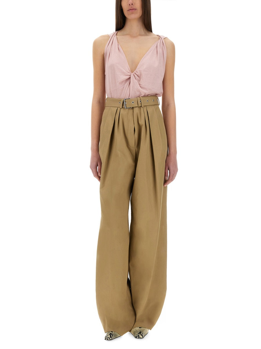 DRIES VAN NOTEN Wide-Leg Pants with Belt - Size 36