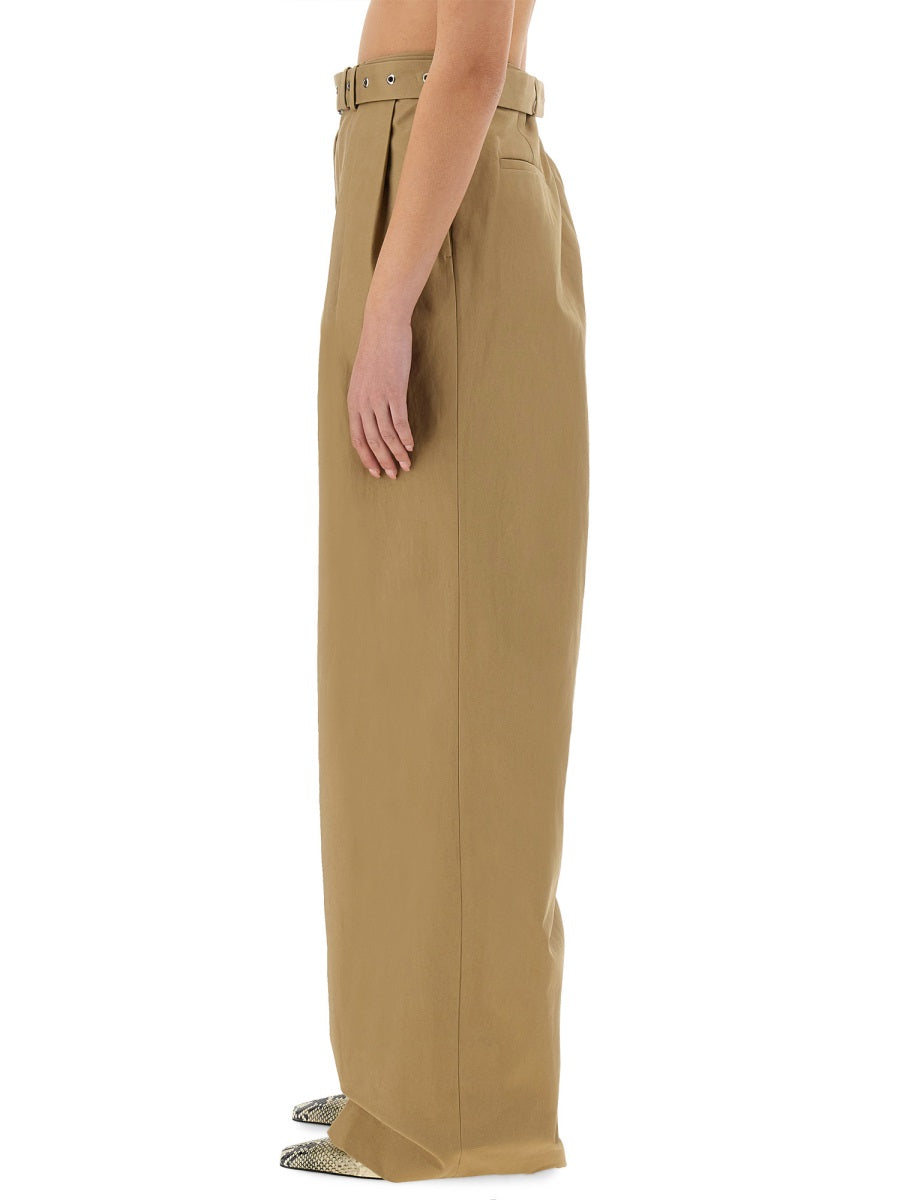 DRIES VAN NOTEN Wide-Leg Pants with Belt - Size 36