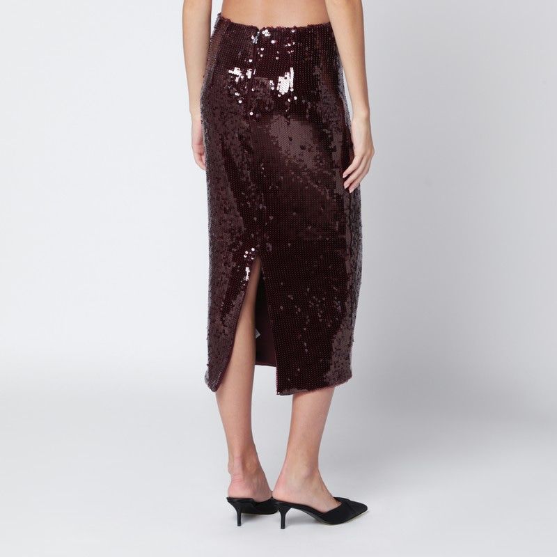 ROTATE BIRGERCHRISTENSEN Sequin Pencil Skirt with High Waist Design