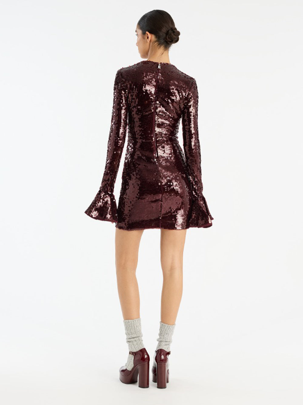 ROTATE BIRGERCHRISTENSEN Flared Cuffs Sequin Mini Dress