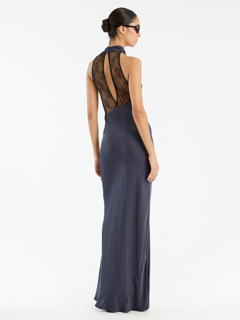 ROTATE BIRGERCHRISTENSEN Lace Maxi Dress with Halter Neck