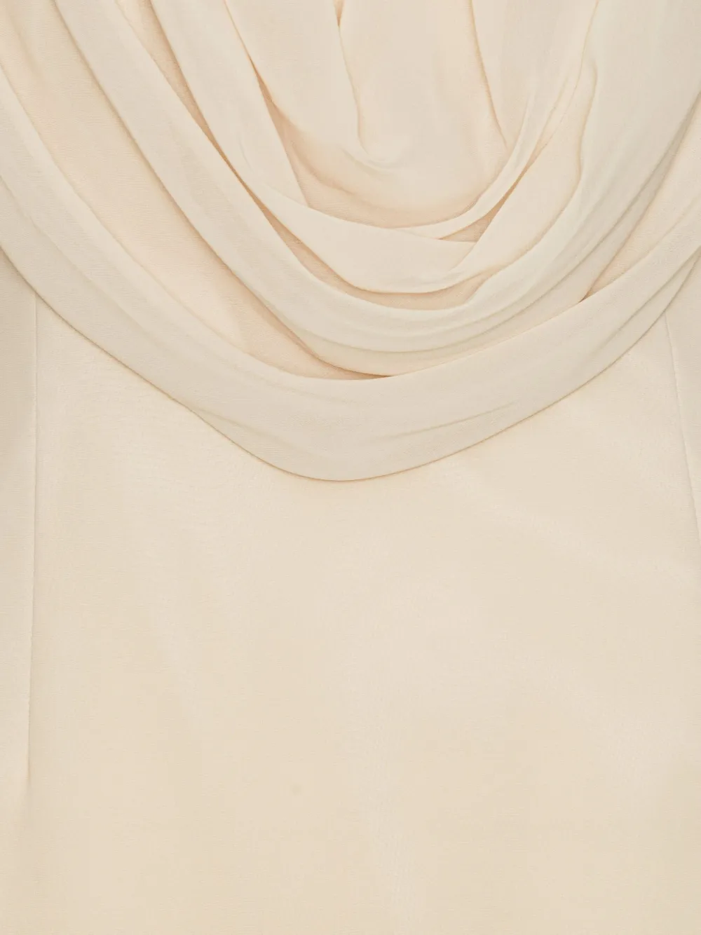 ROTATE BIRGERCHRISTENSEN Fitted Chiffon Mini Dress with Draped Neckline