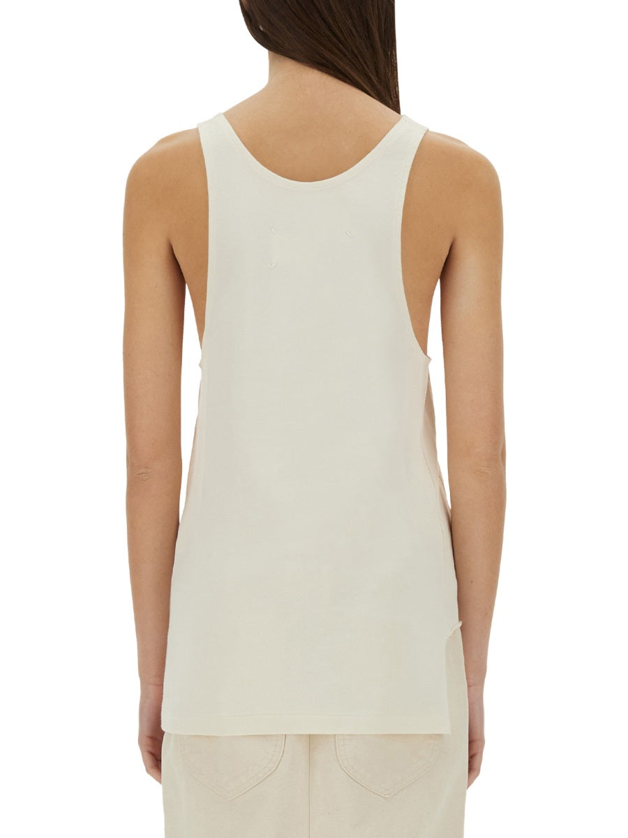 MAISON MARGIELA Slim Fit Logo Print Tank Top - Size S