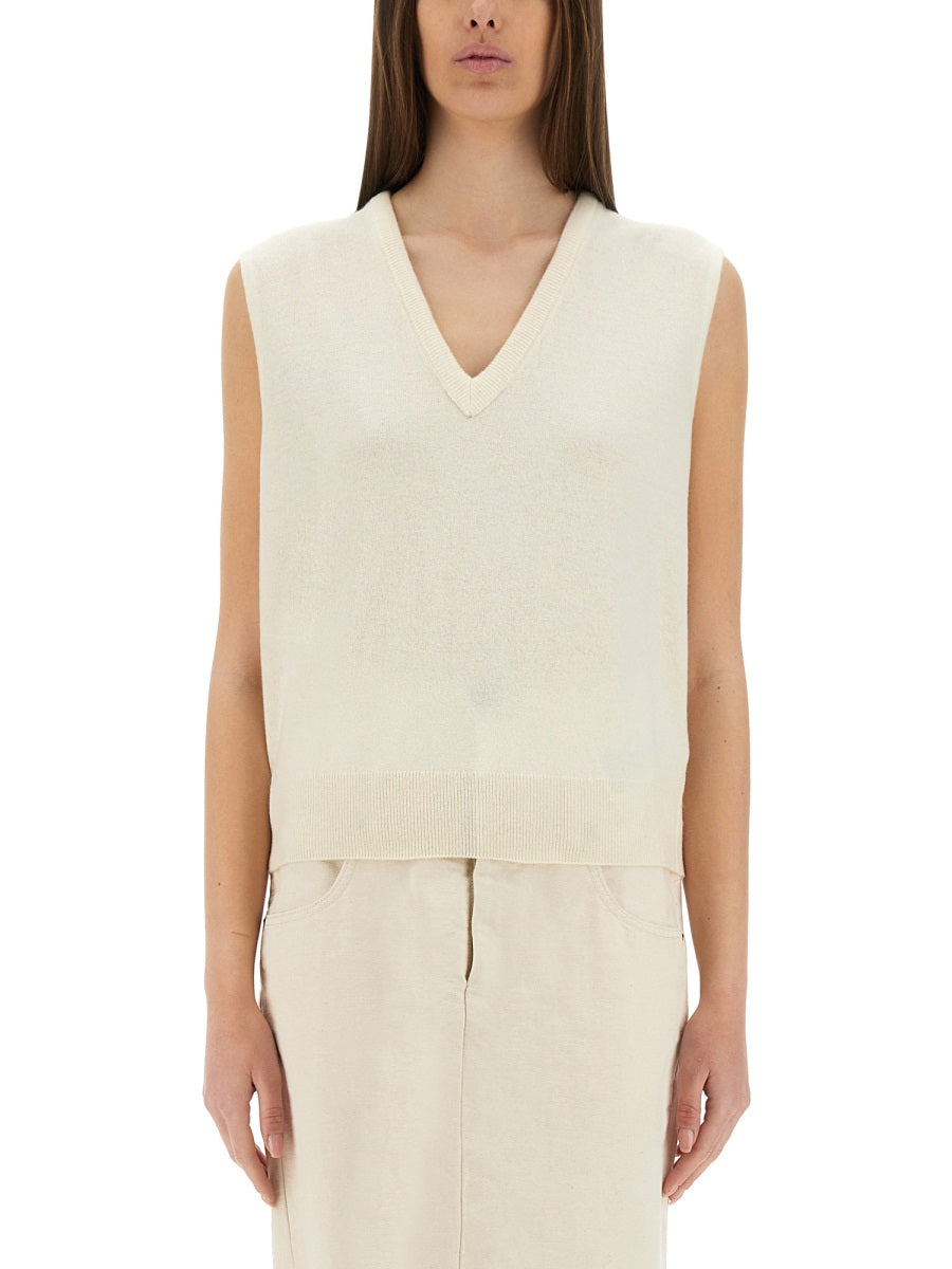 MAISON MARGIELA V-Neck Wool Vest (Size S)