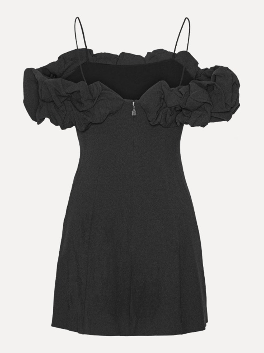 ROTATE BIRGERCHRISTENSEN Plunging Neckline Crepe A-Line Mini Dress - Size 34