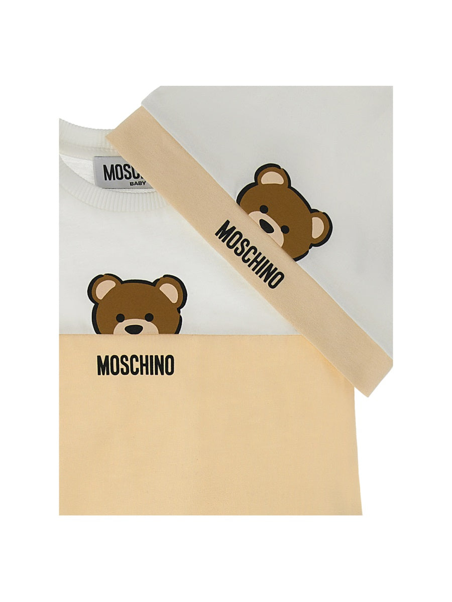 MOSCHINO Unisex Mini Bodysuit Set with Gag and Hat