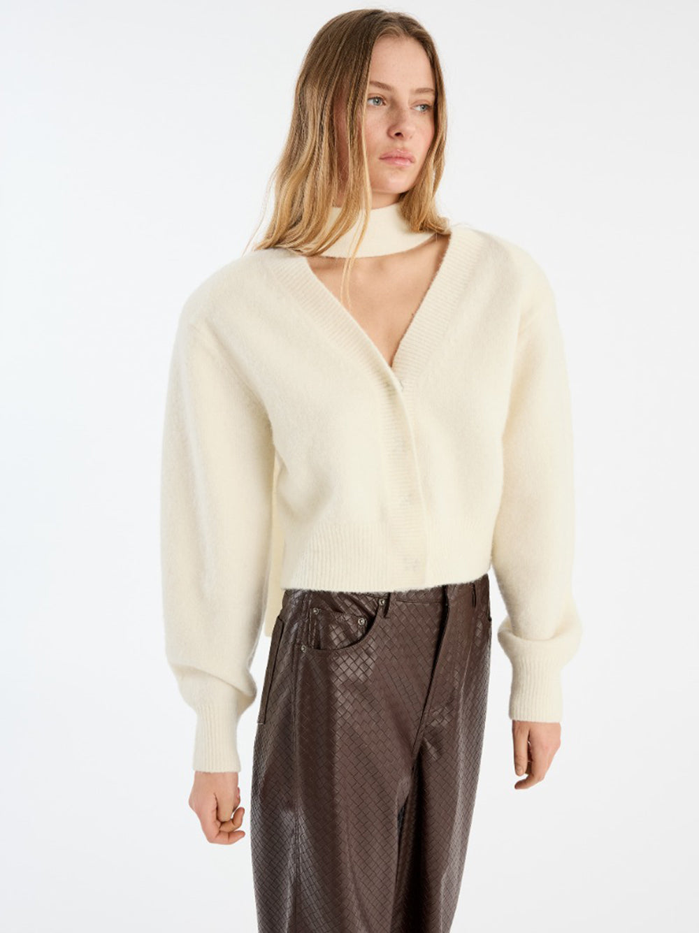 ROTATE BIRGERCHRISTENSEN Knit Scarf Cardigan XS