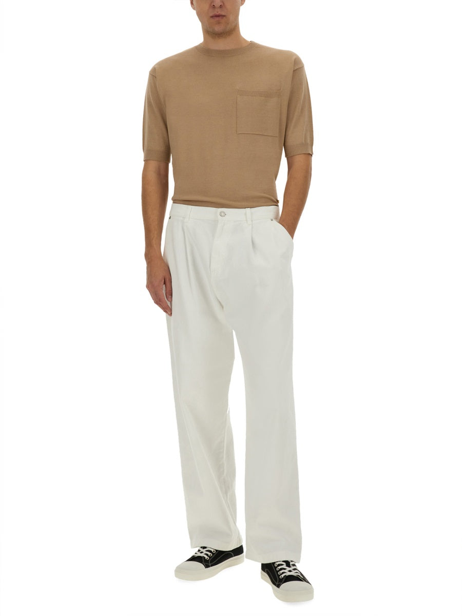 MOSCHINO COUTURE Luxury Wool-Silk Blend Sweater for Men