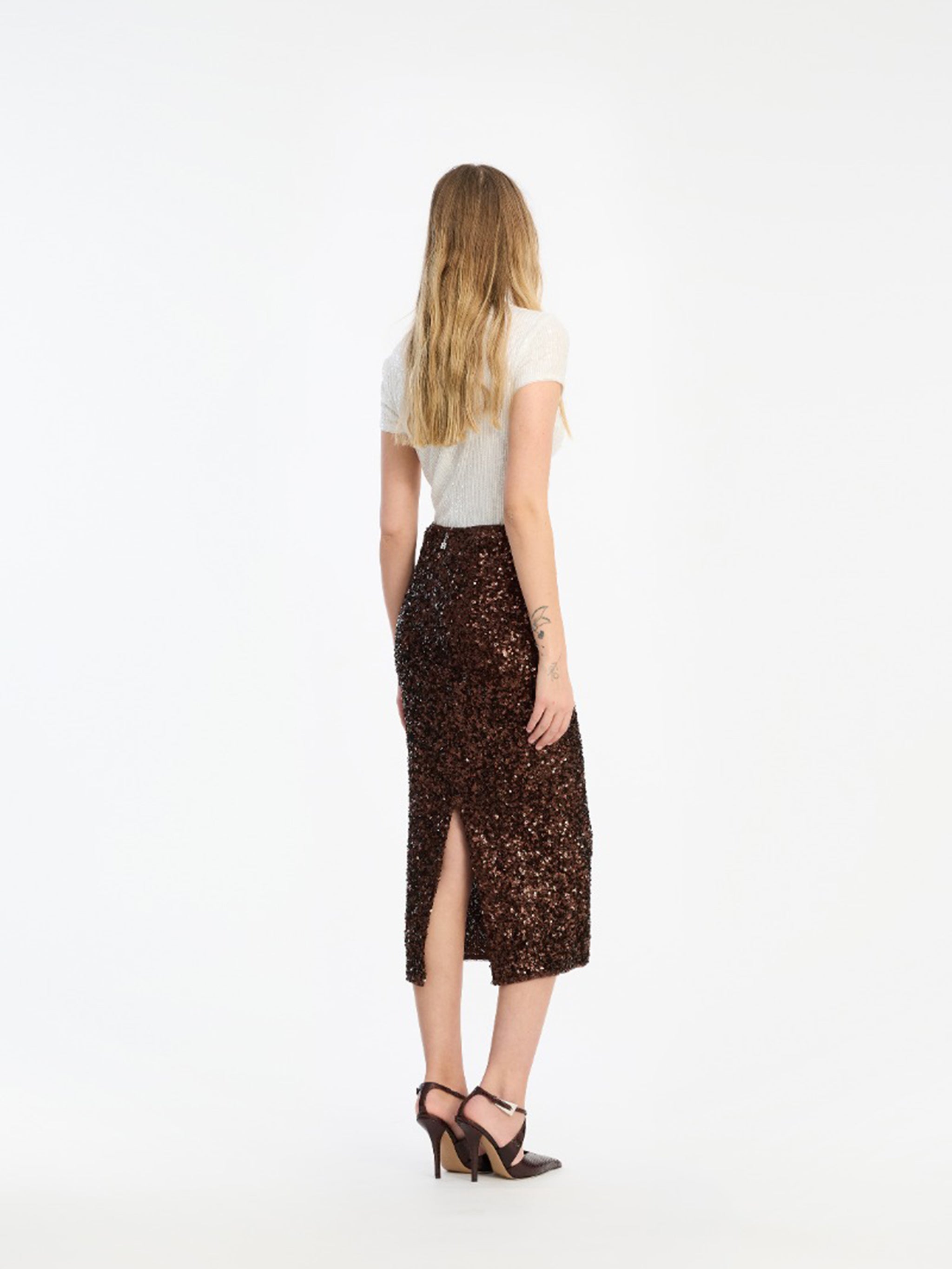 ROTATE BIRGERCHRISTENSEN Sequined Pencil Skirt - Midi