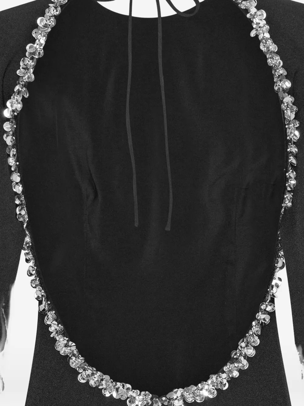 ROTATE BIRGERCHRISTENSEN Crepe Open Back Mini Dress with Rear Tie Detailing