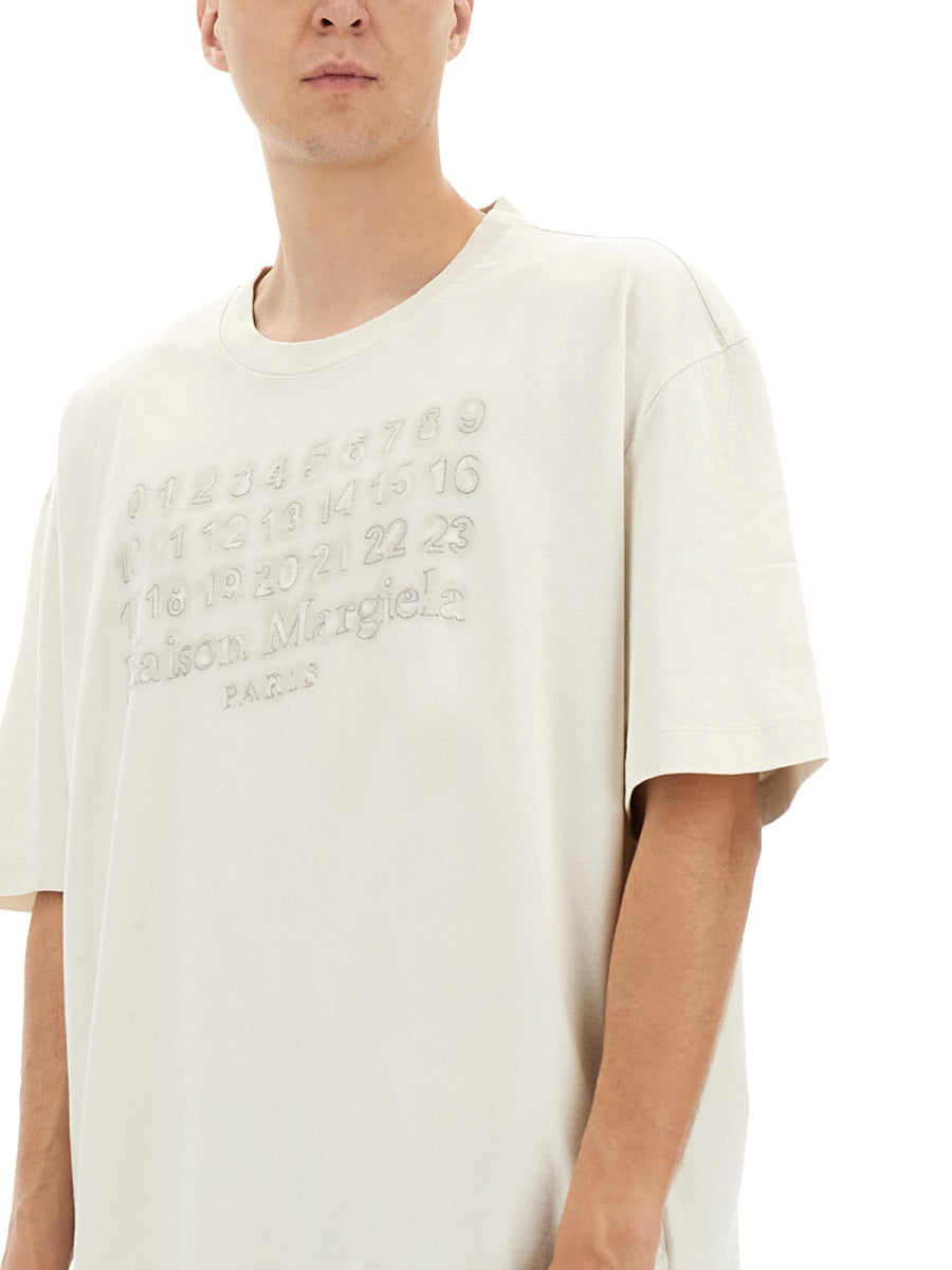 MAISON MARGIELA Men's Logo Embroidered T-Shirt - Size L
