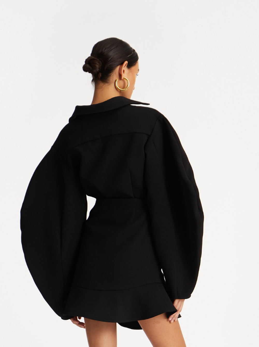 ROTATE BIRGERCHRISTENSEN Fitted Shirt with Voluminous Sleeves - Size 34