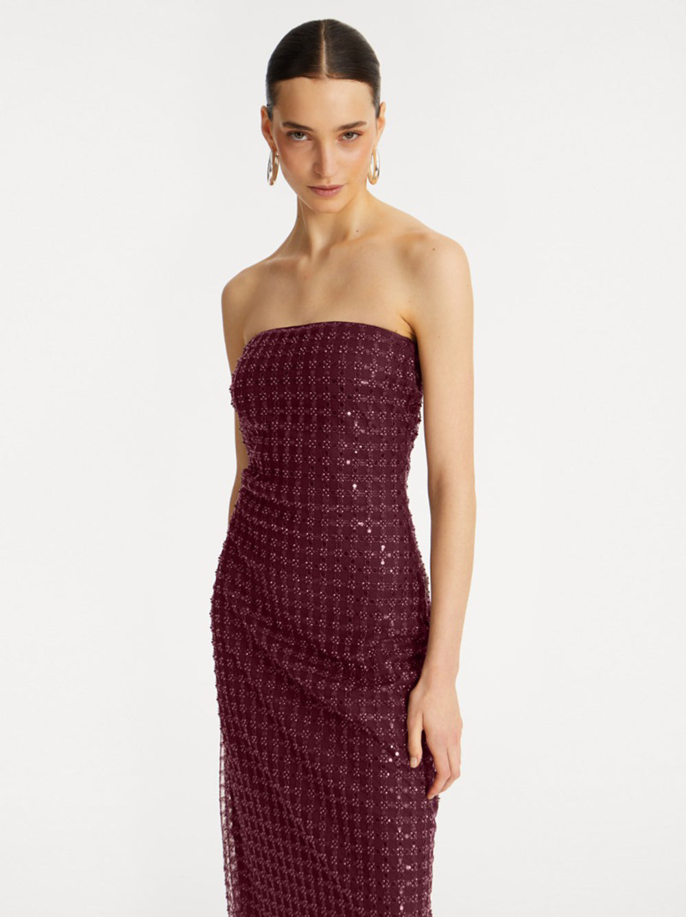 ROTATE BIRGERCHRISTENSEN Beaded Maxi Tube Dress Size 34