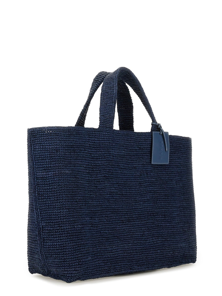 MANEBI Large Raffia Handbag 'Sunset'