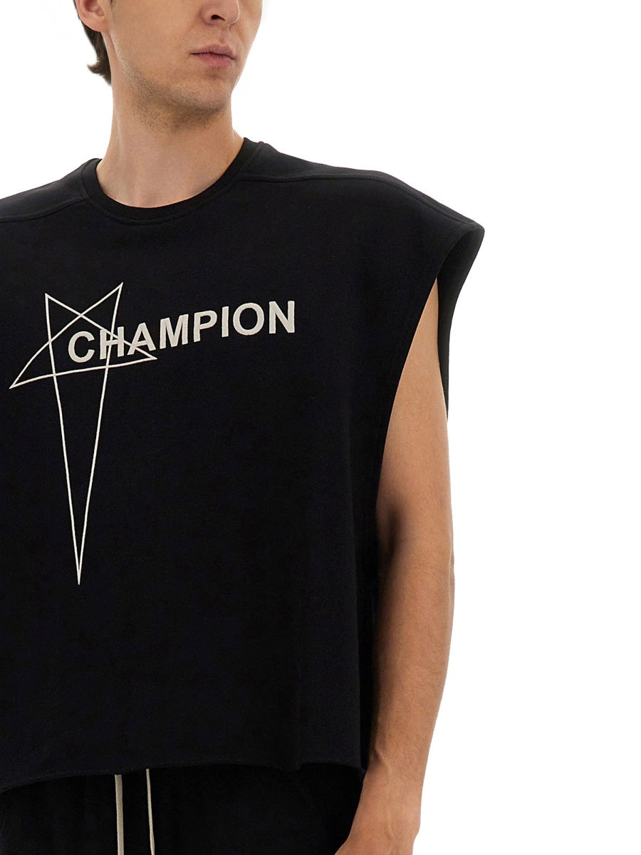 CHAMPION X RICK OWENS Mini Cropped Micro Tatlin T-Shirt - Size L