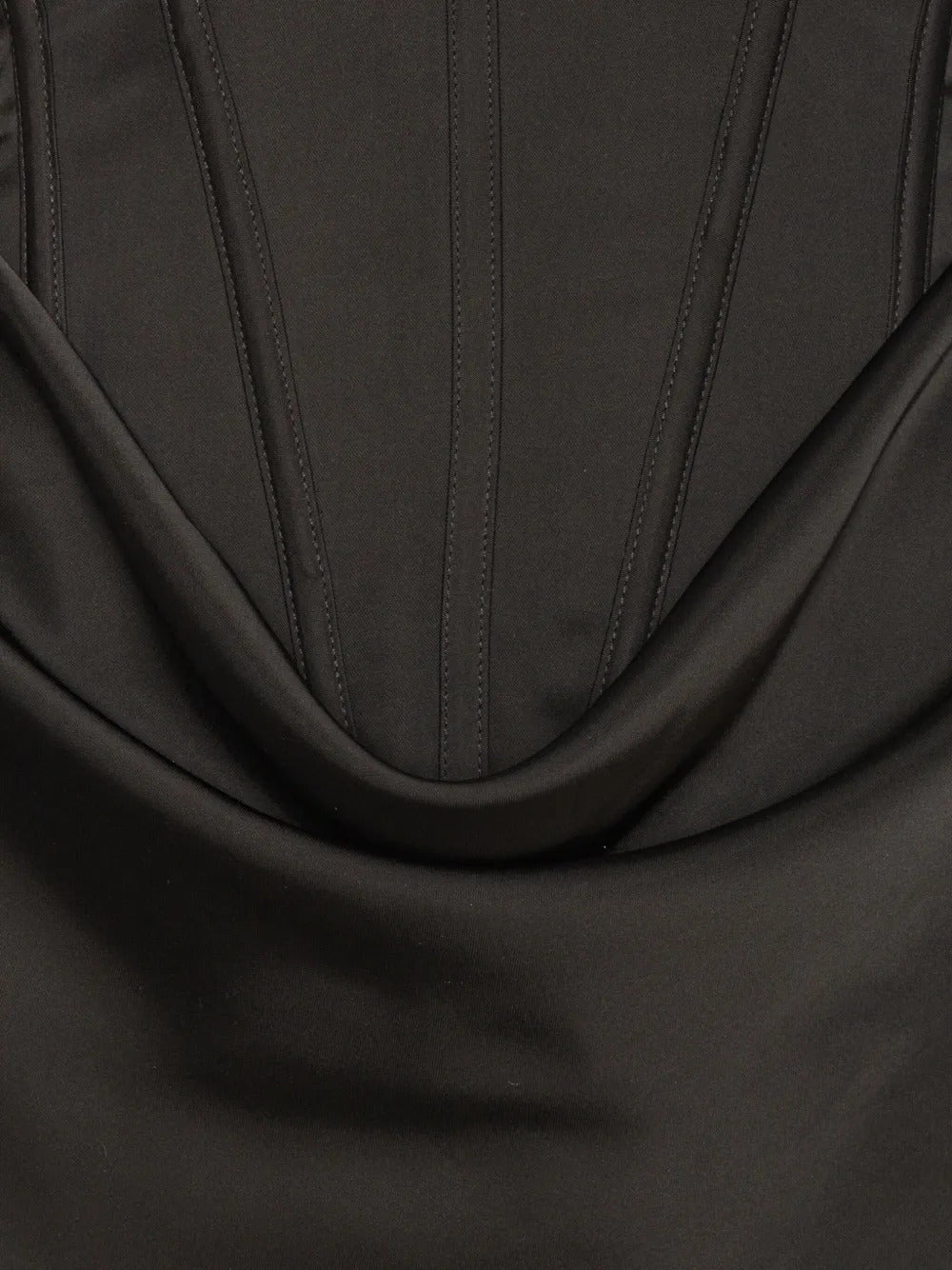 ROTATE BIRGERCHRISTENSEN Chic Satin Corset Mini Dress with Long Sleeves