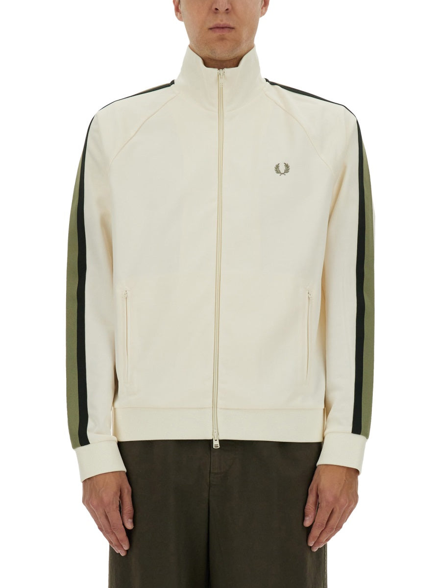 FRED PERRY Track Jacket with Two-Color Webbing - Size L