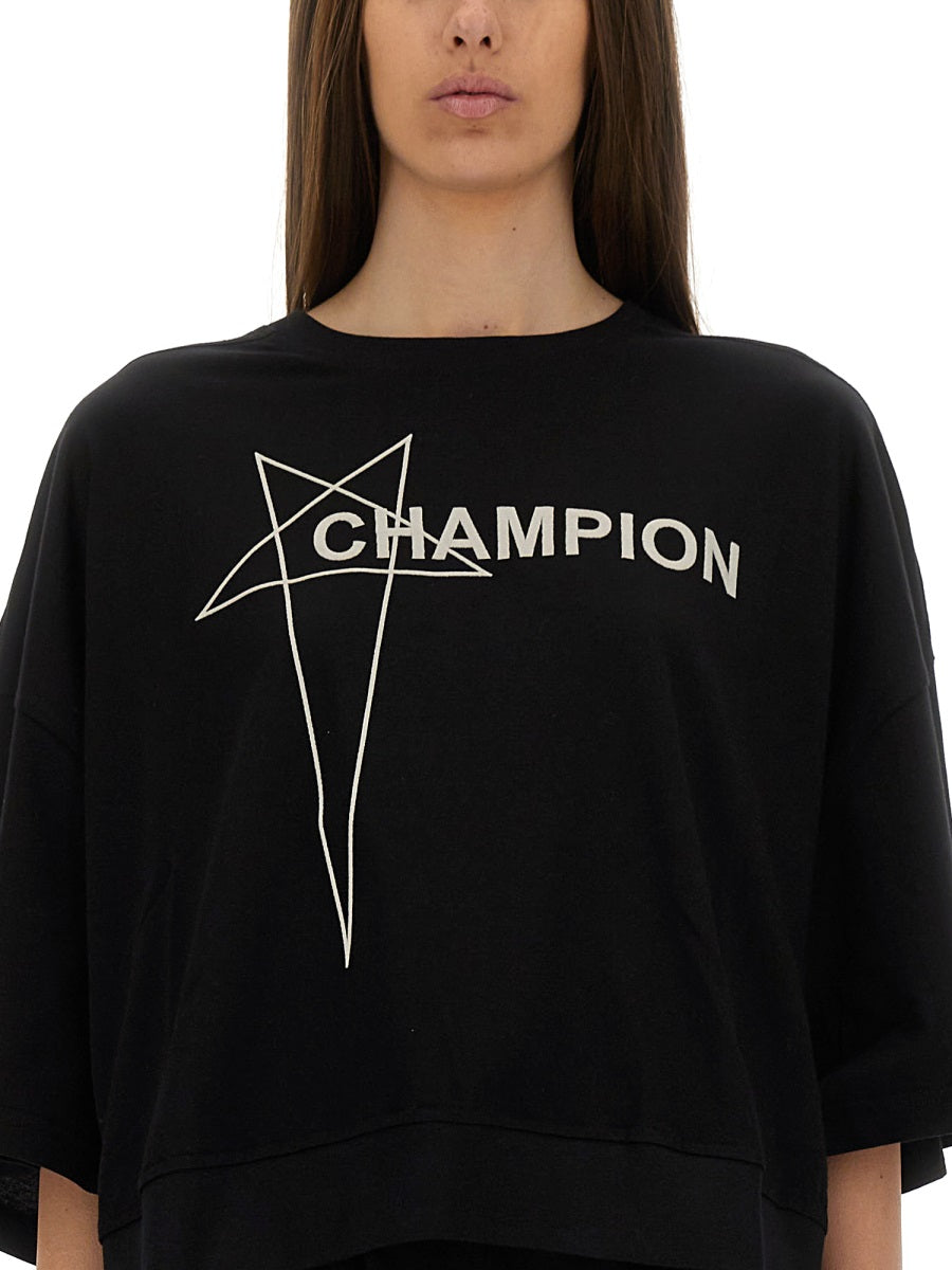 CHAMPION X RICK OWENS Mini Cropped Oversized T-Shirt