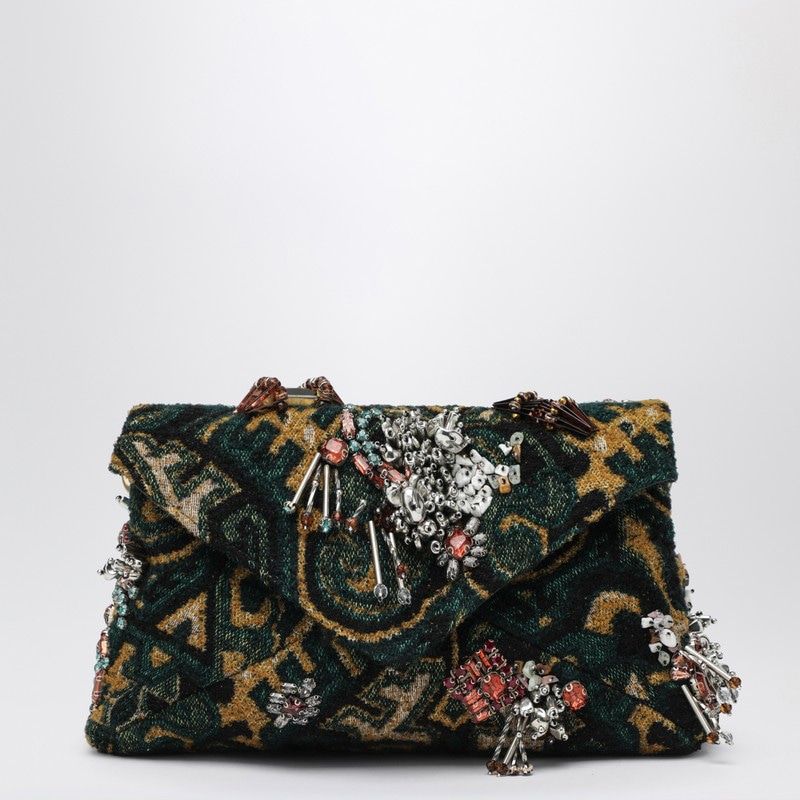 DRIES VAN NOTEN Jacquard Tapestry Mini Clutch Bag