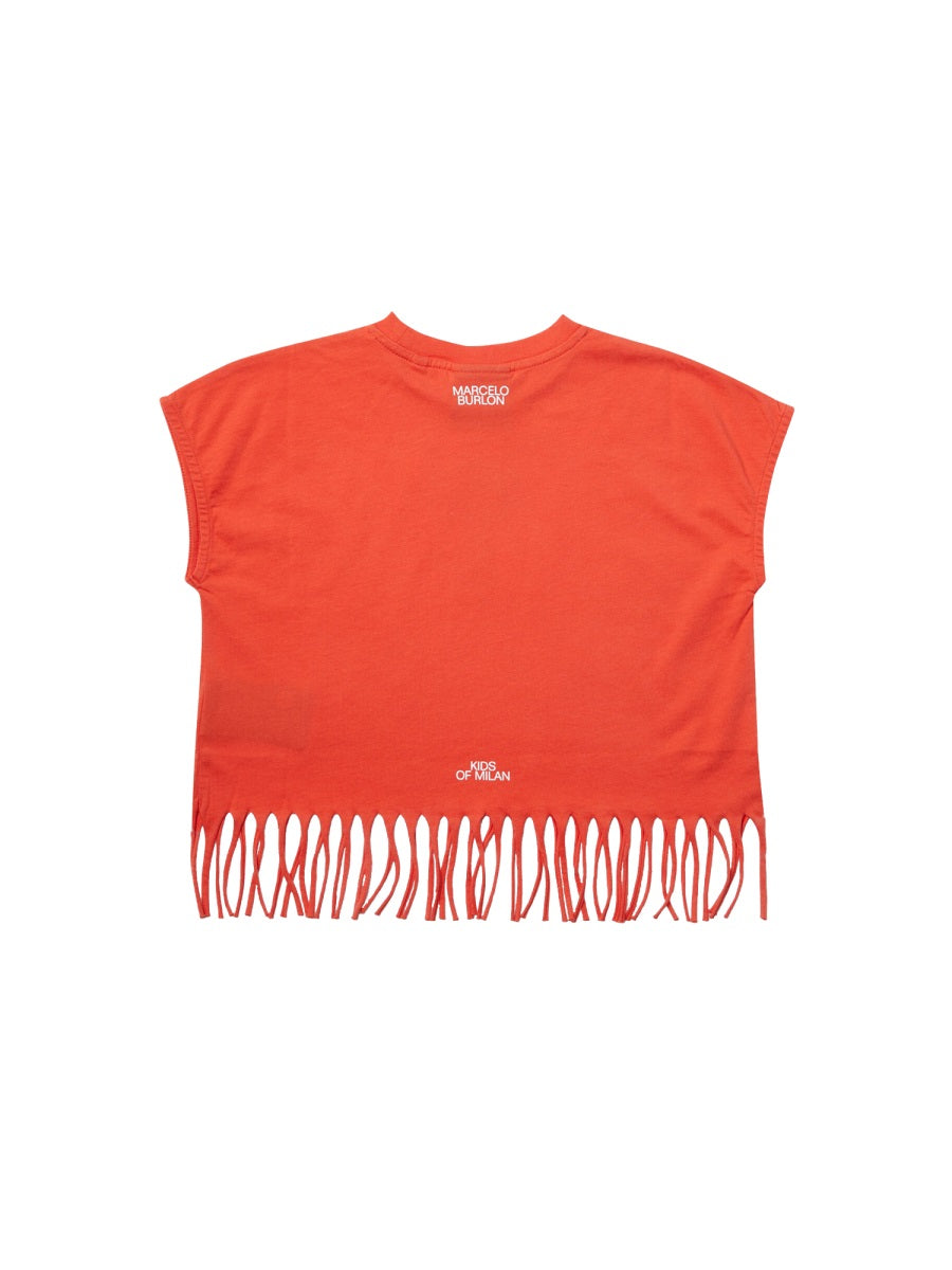 MARCELO BURLON COUNTY OF MILAN Mini Top with Bangs for Girls