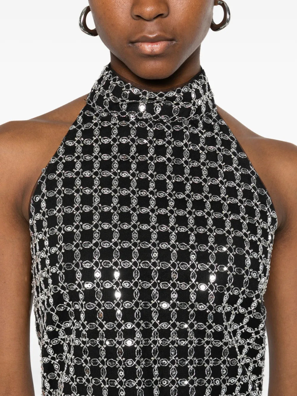 ROTATE BIRGERCHRISTENSEN Beaded Halterneck Mini Dress