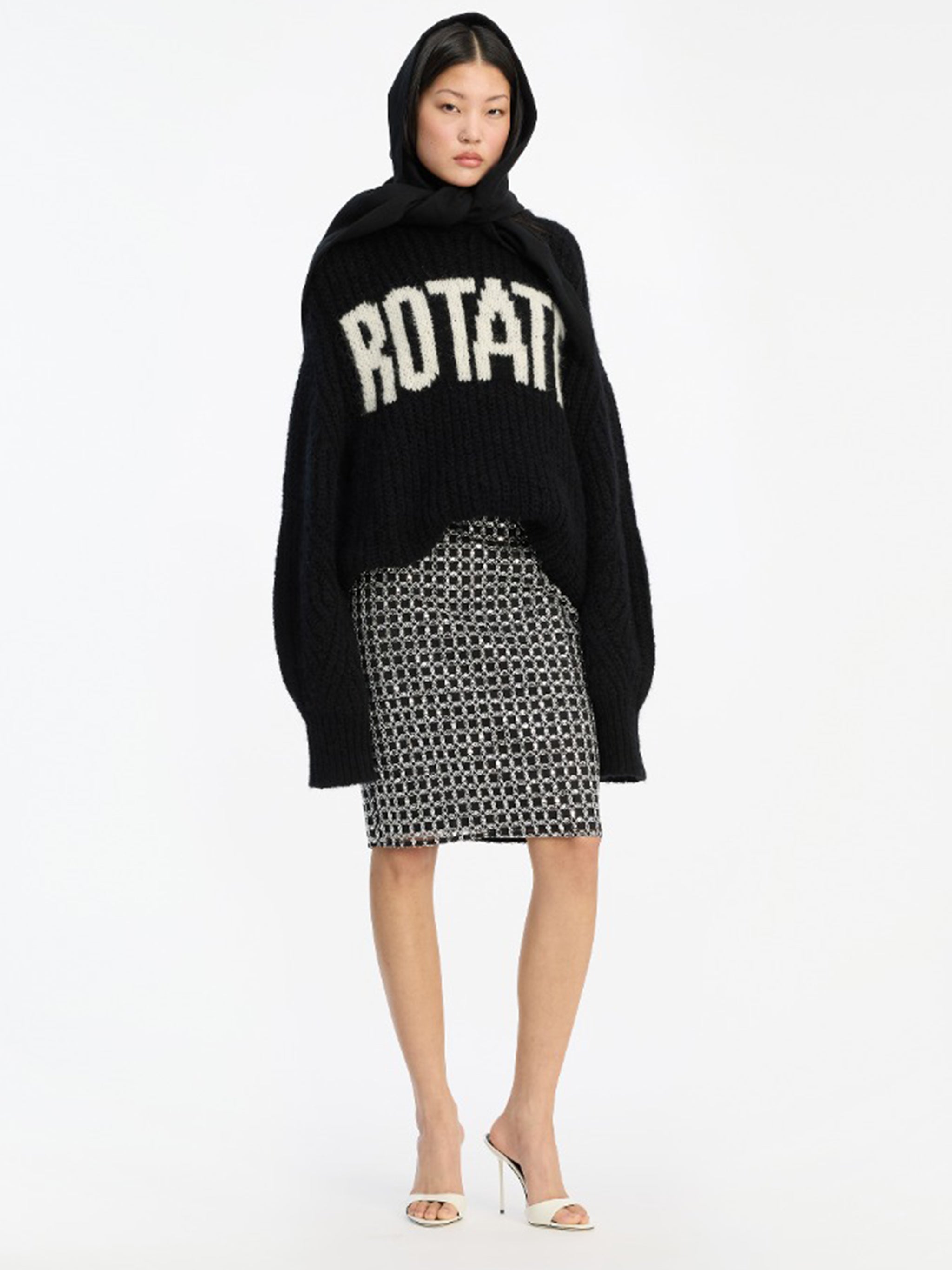 ROTATE BIRGERCHRISTENSEN Beaded Long Mini Skirt - Size 34