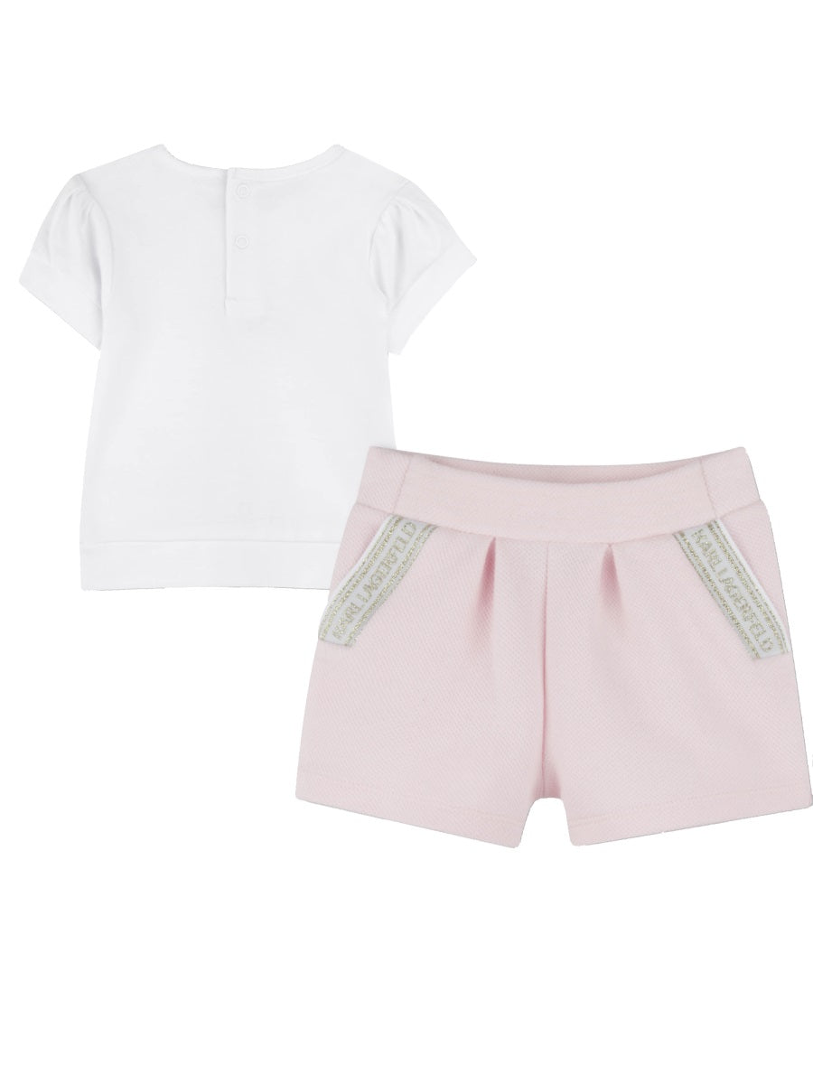 KARL LAGERFELD Mini T-Shirt and Shorts Set for Girls