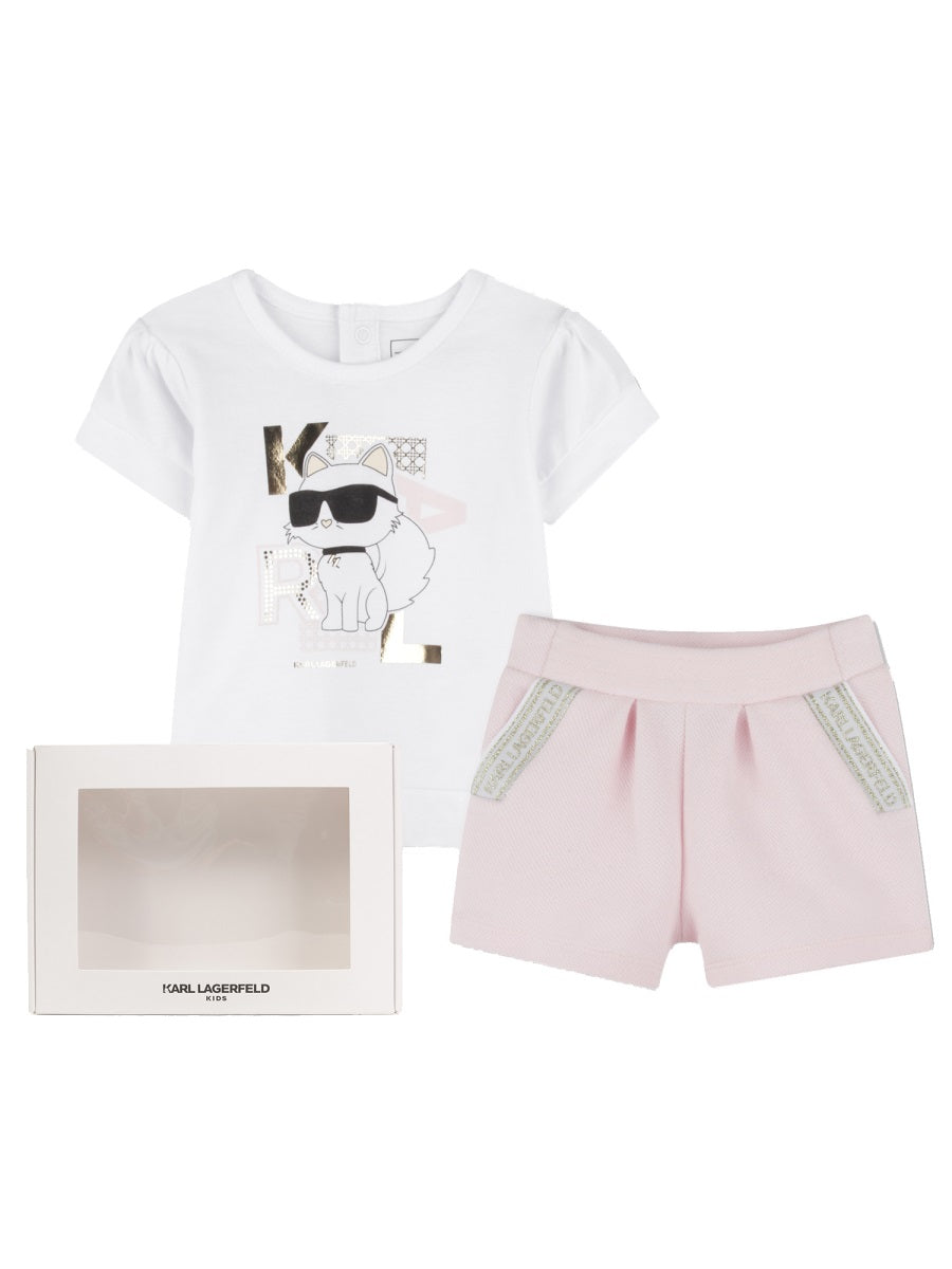 KARL LAGERFELD Mini T-Shirt and Shorts Set for Girls