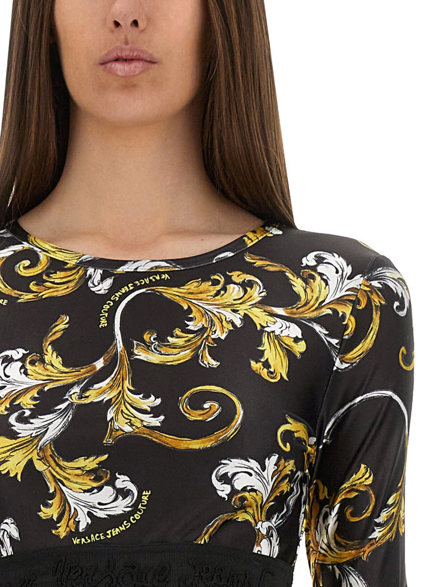 VERSACE JEANS COUTURE Mini Cropped Baroque Top