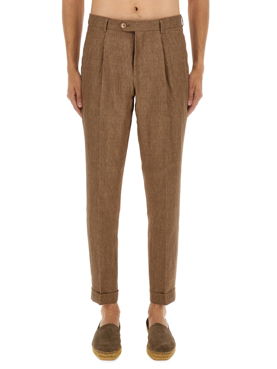 BOSS CAMEL L-Peat Pleat Pants - Size 48