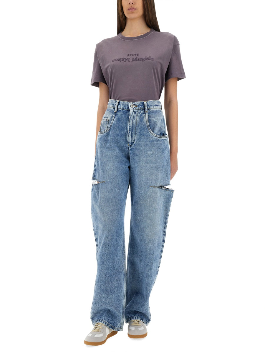 MAISON MARGIELA High-Waisted Jeans with Cut-Out Detail