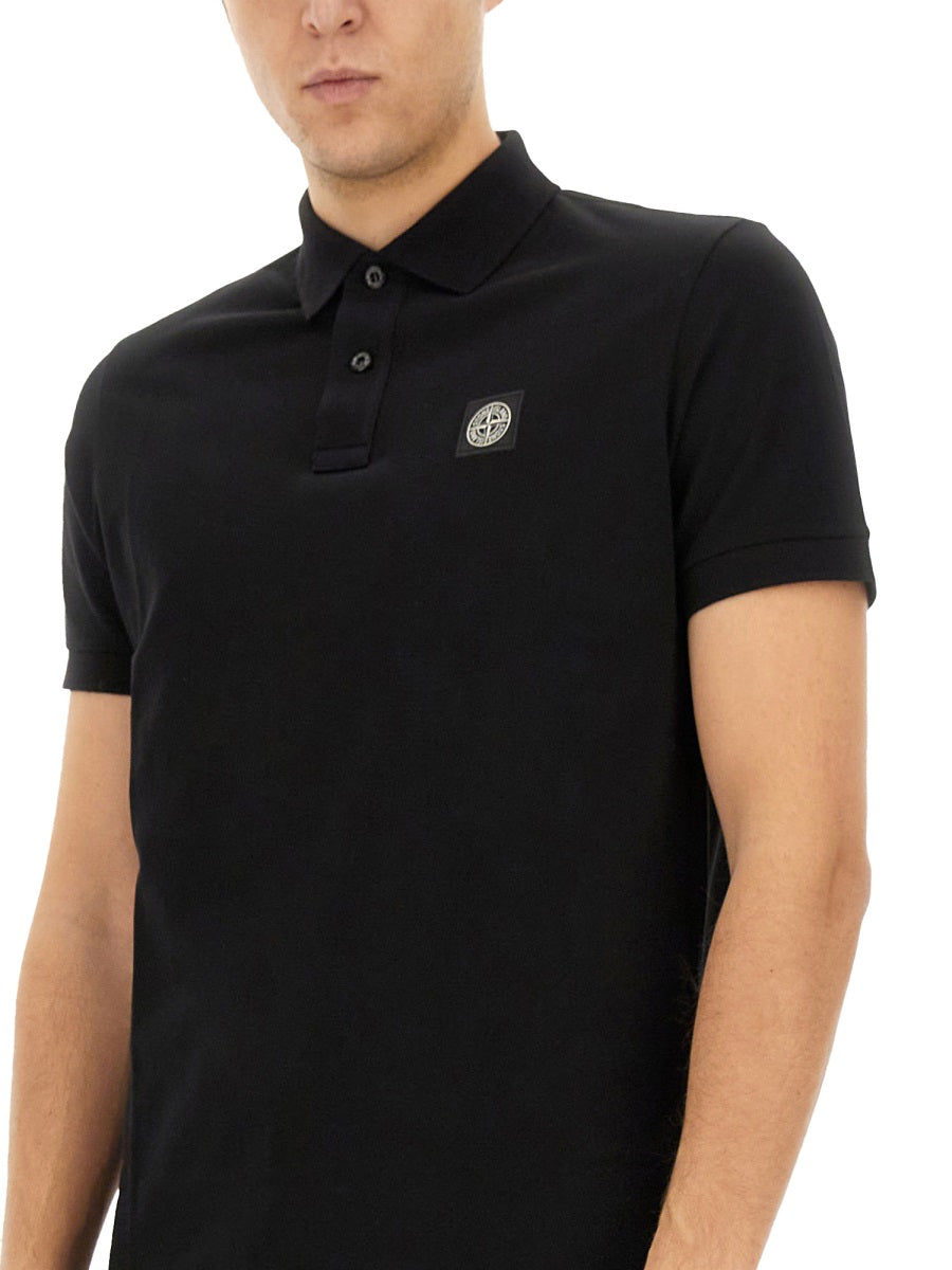 STONE ISLAND Logo Mini Polo T-Shirt