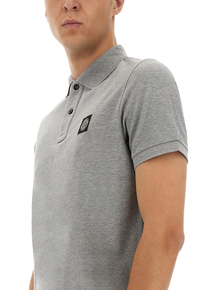 STONE ISLAND Logo Patch Polo Shirt - Size L