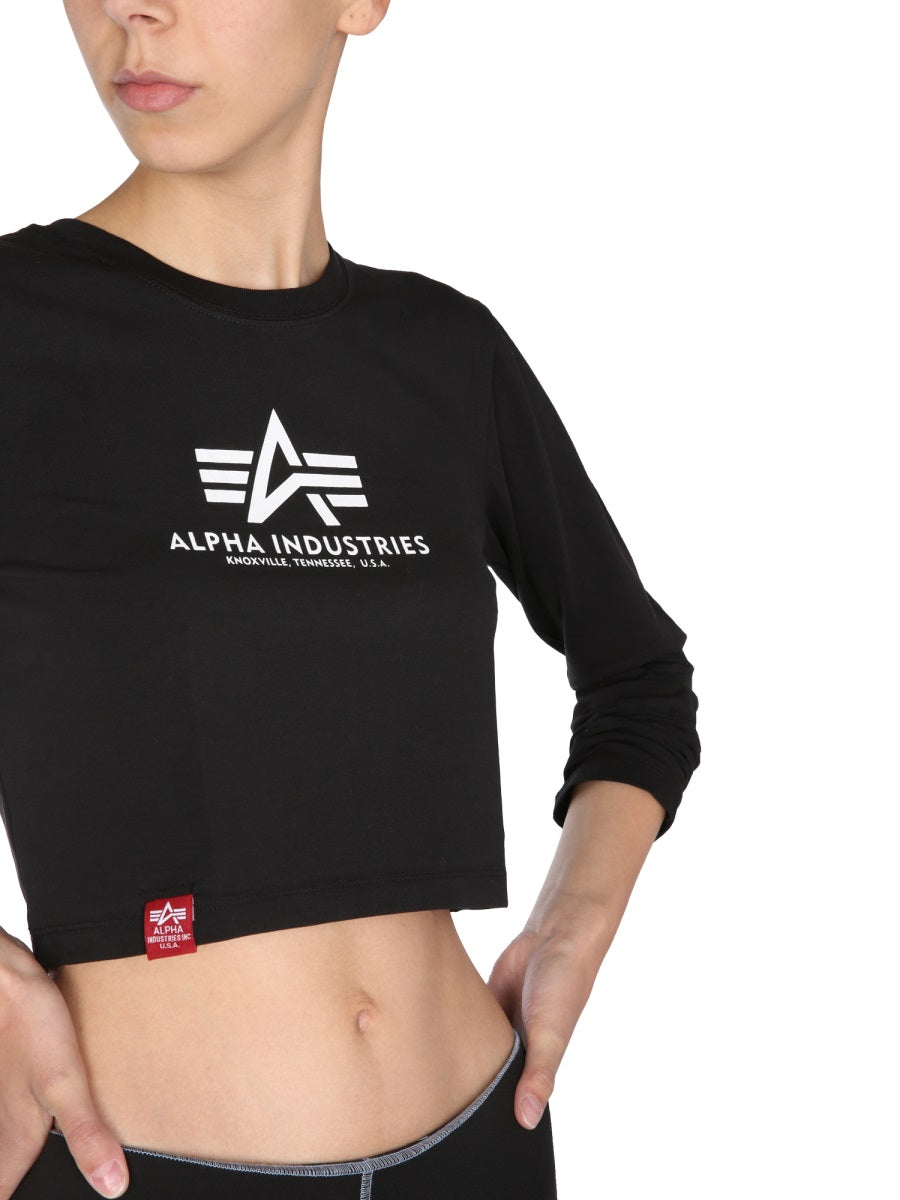 ALPHA INDUSTRIES Cropped Fit Long Sleeve T-Shirt for Women