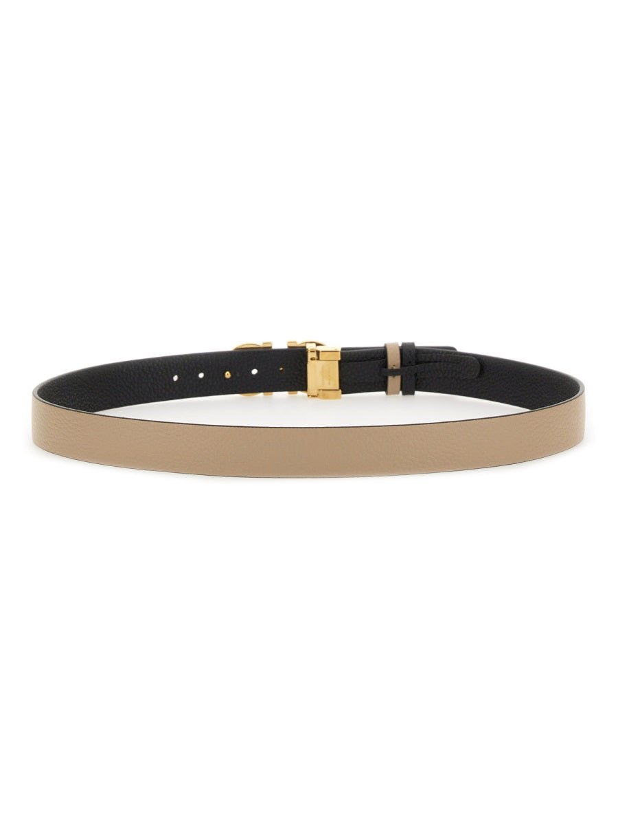 Ferragamo Reversible Leather Belt with Hooks