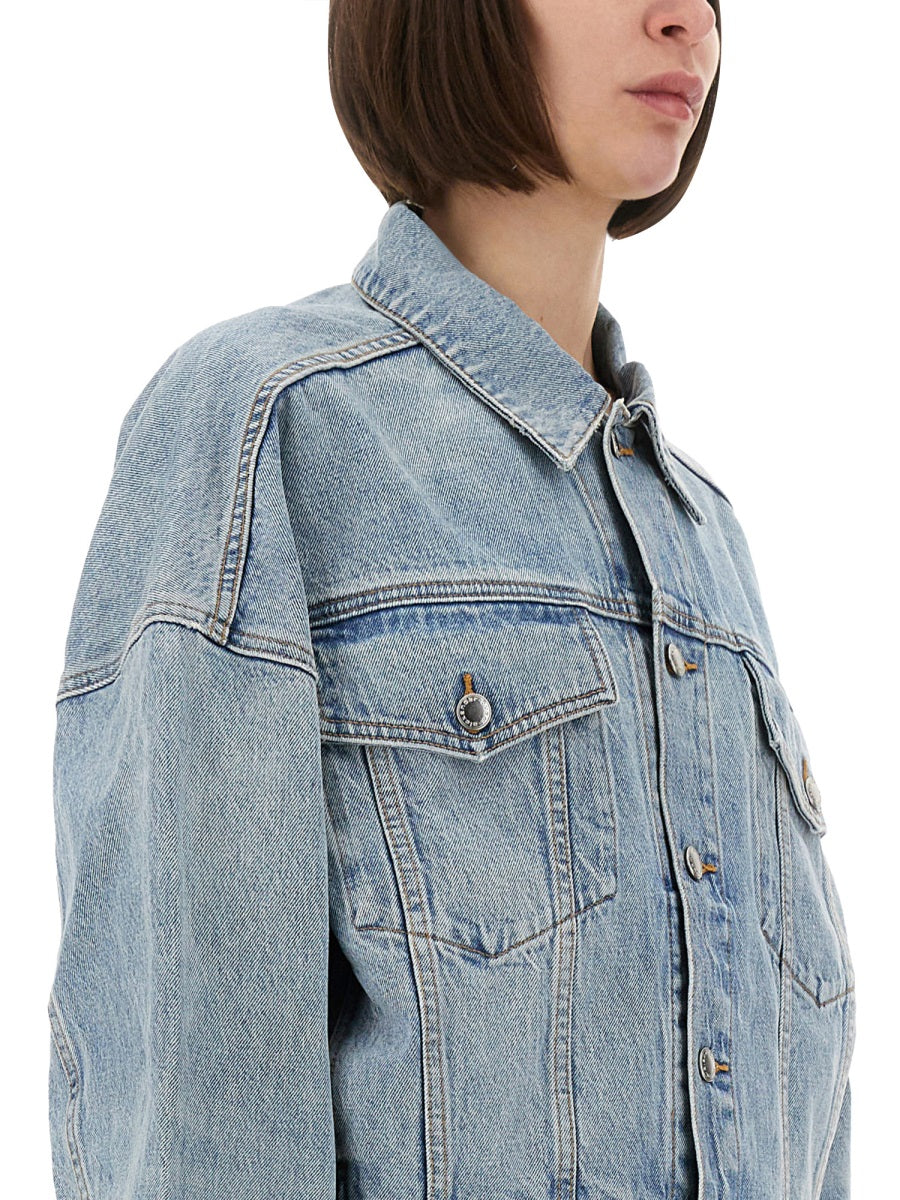 ALEXANDER WANG Boxy Fit Denim Clip-On Trucker Jacket - Size S