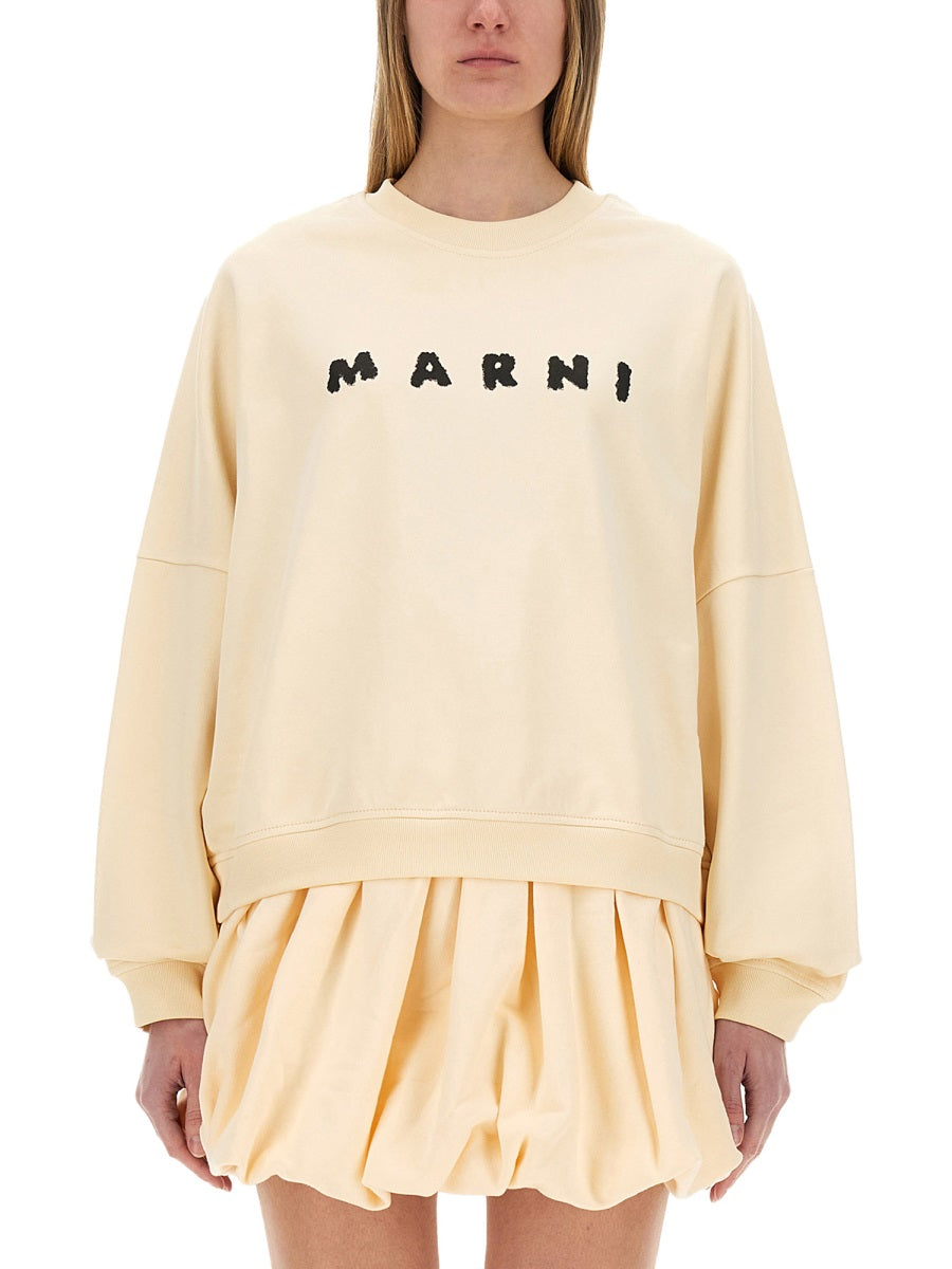 MARNI Cotton Sweatshirt with Print - Size 40