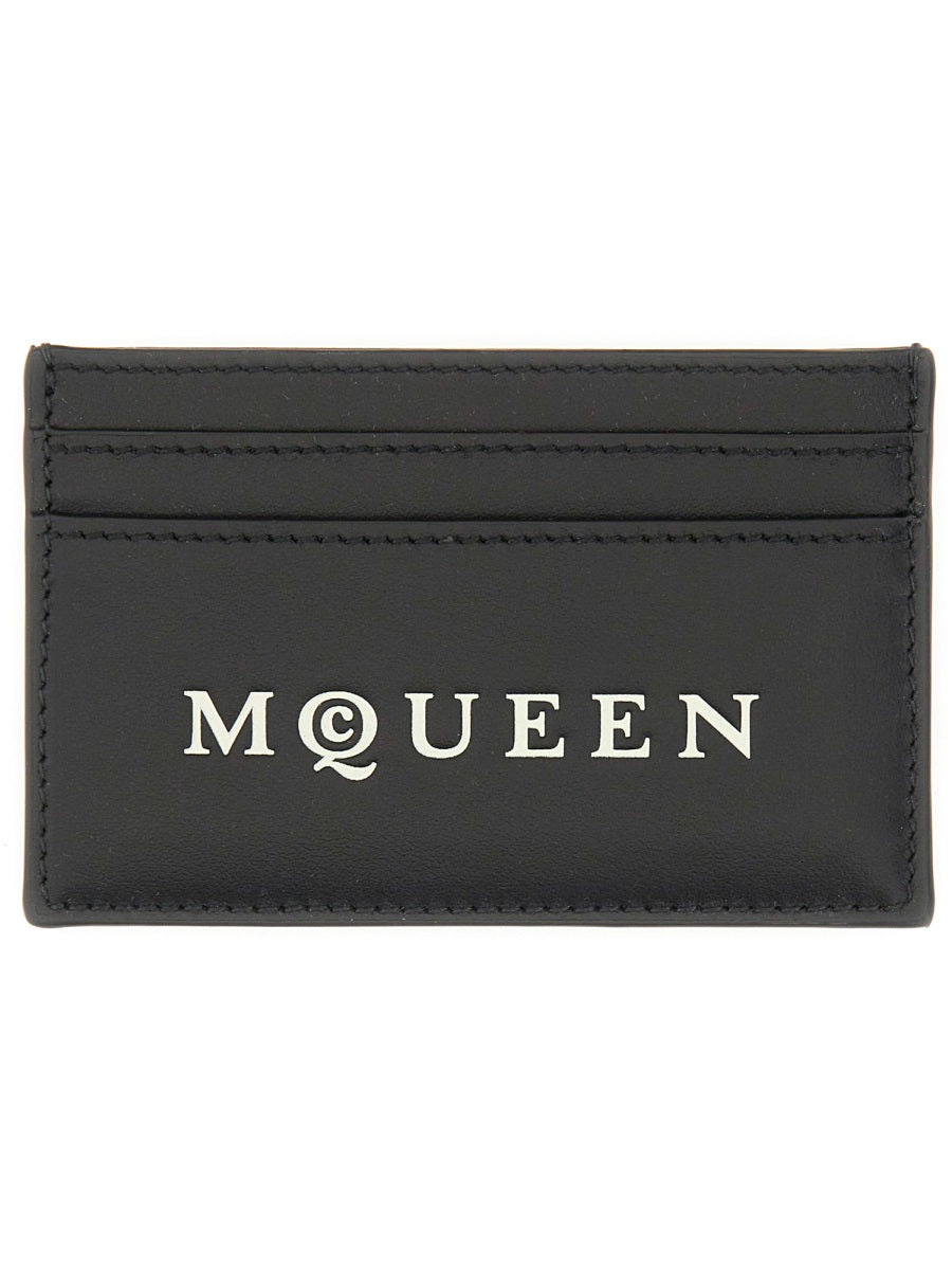 ALEXANDER McQUEEN Leather Card Holder with Logo