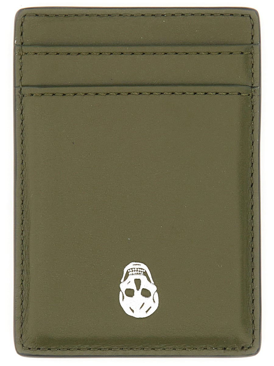 ALEXANDER McQUEEN Mini Magnetic Card Holder with Skull Detail