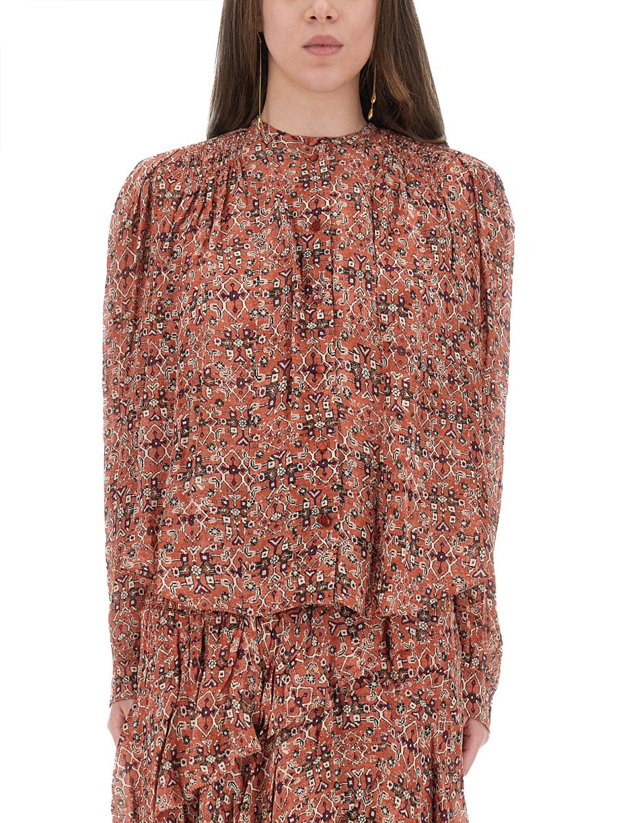 MARANT ÉTOILE Mini Blouse with Elegant Draping - Size 36 FR