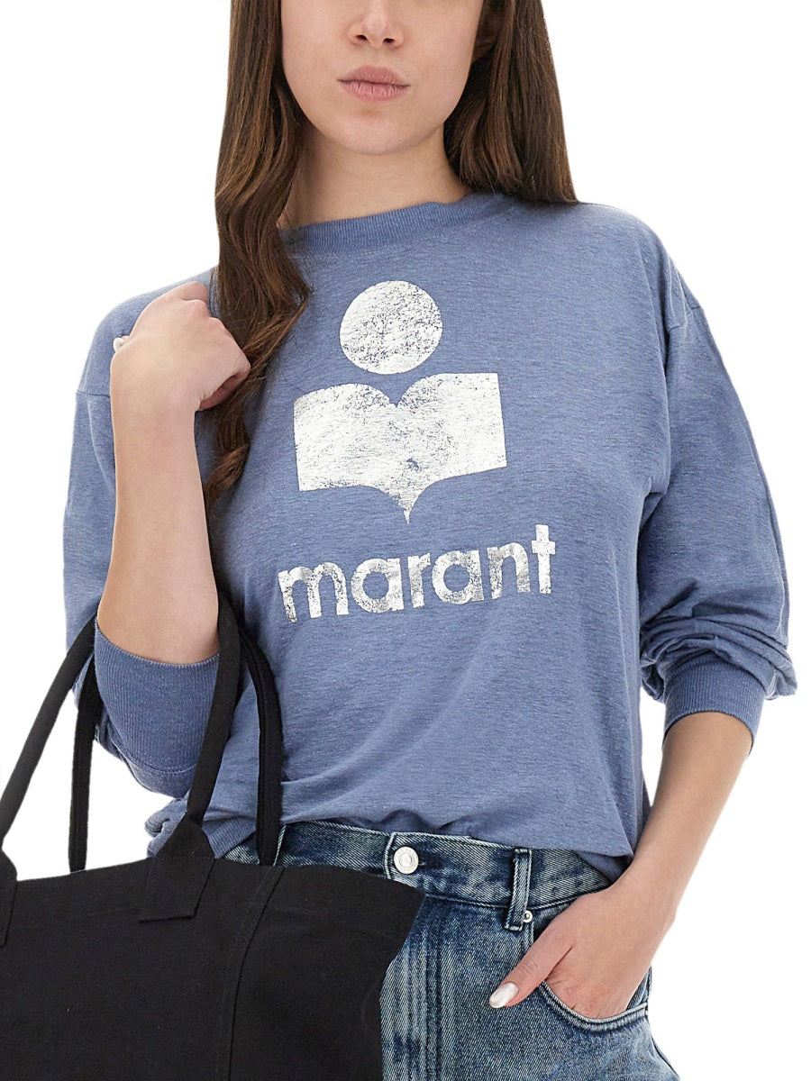 MARANT ÉTOILE Regular Fit T-Shirt in 100% Linen - Size S
