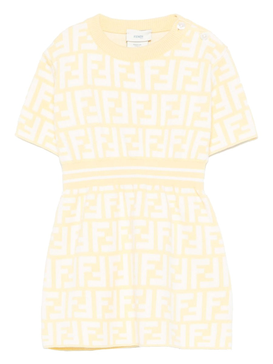 FENDI Mini Cotton Dress for Baby Girls - SS25 Collection