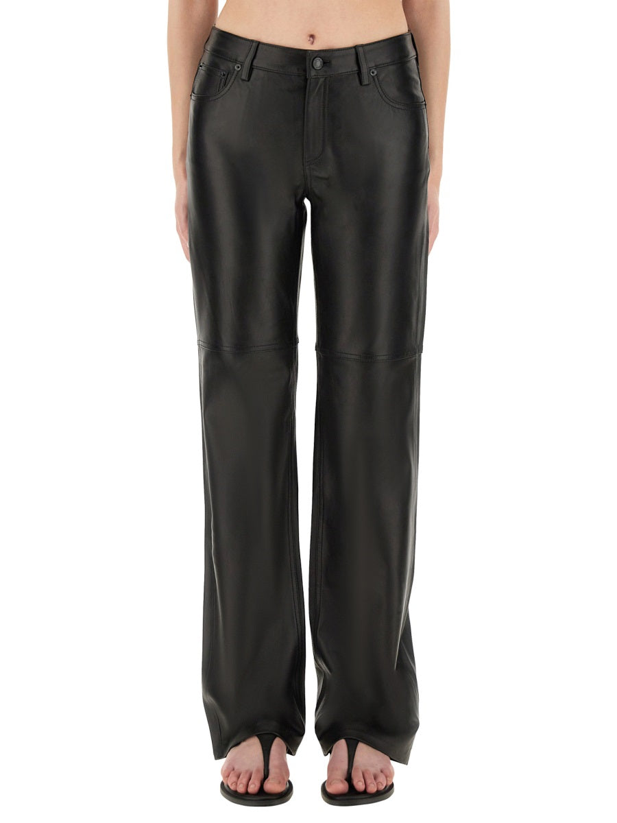 MICHAEL BY MICHAEL KORS Luxe Leather Straight Leg Pants - Size 2