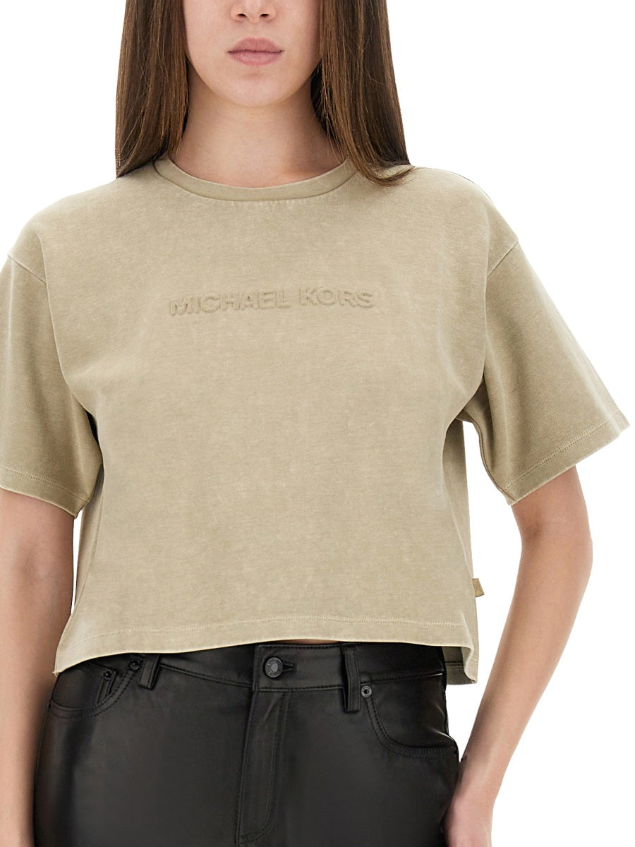 MICHAEL BY MICHAEL KORS Cropped Logo T-Shirt for Women