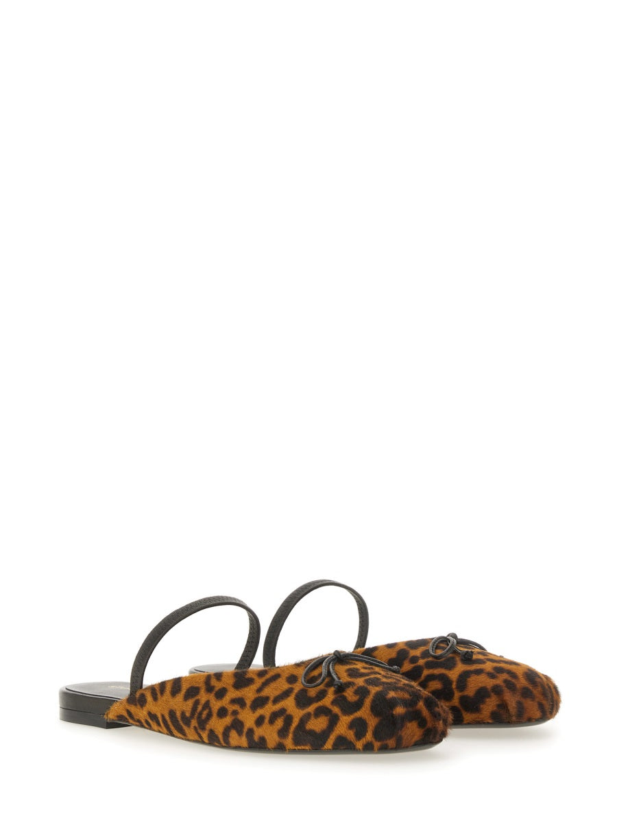 STUART WEITZMAN Animalier Leather Flats
