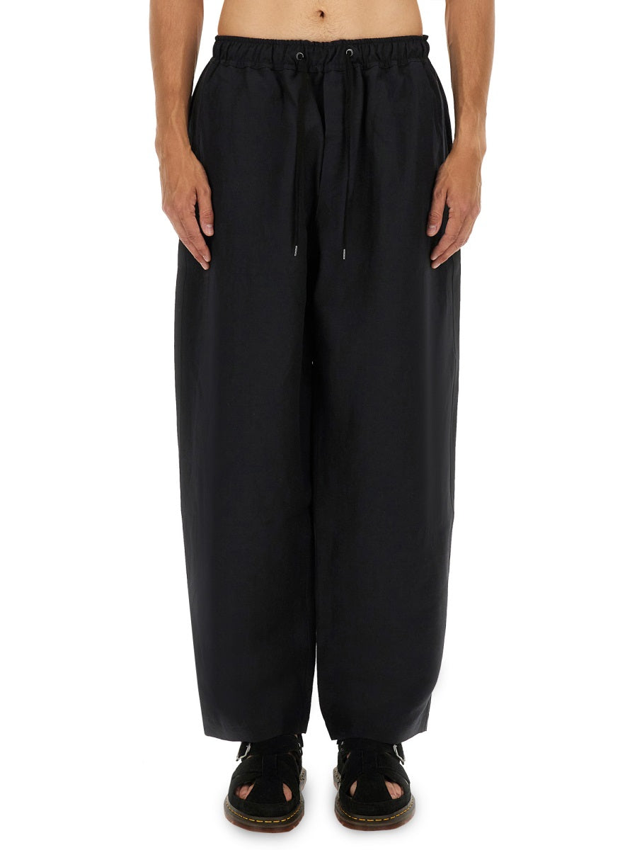 STUDIO NICHOLSON Elastic Waist Trousers with Luxe Fabric - Size L