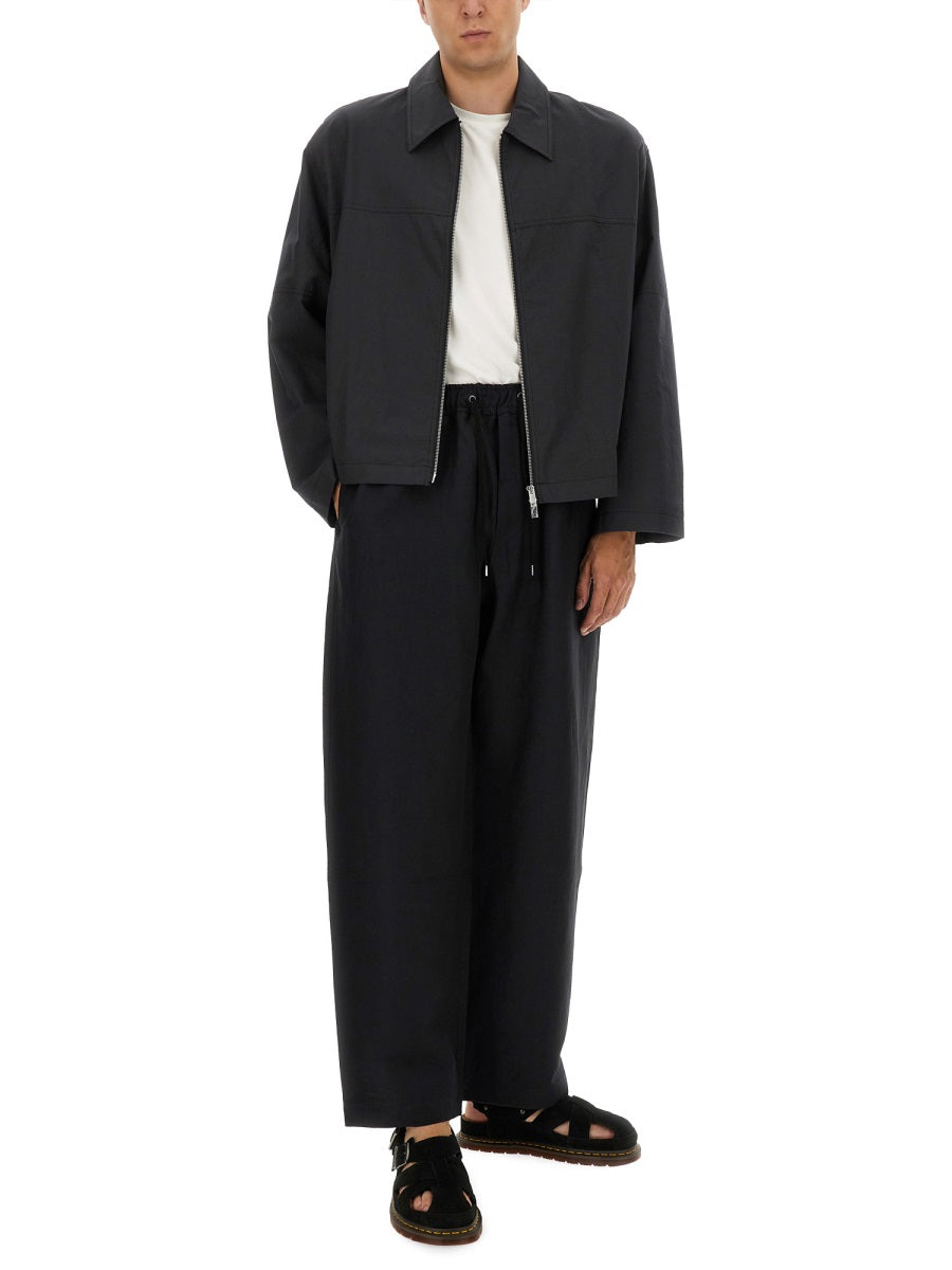 STUDIO NICHOLSON Elastic Waist Trousers with Luxe Fabric - Size L