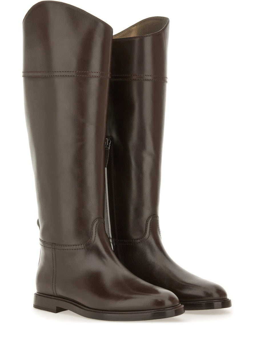 BRUNELLO CUCINELLI Elegantly Crafted Women's Leather Boots