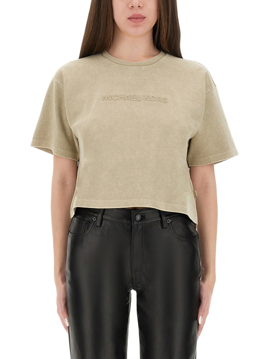MICHAEL BY MICHAEL KORS Cropped Logo T-Shirt for Women